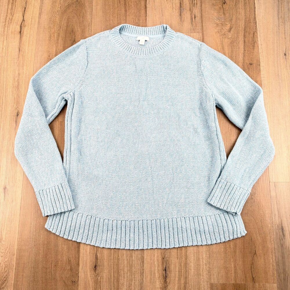 J.Jill Women's Small Light Blue Cable Knit Knitted Pull Over Sweater